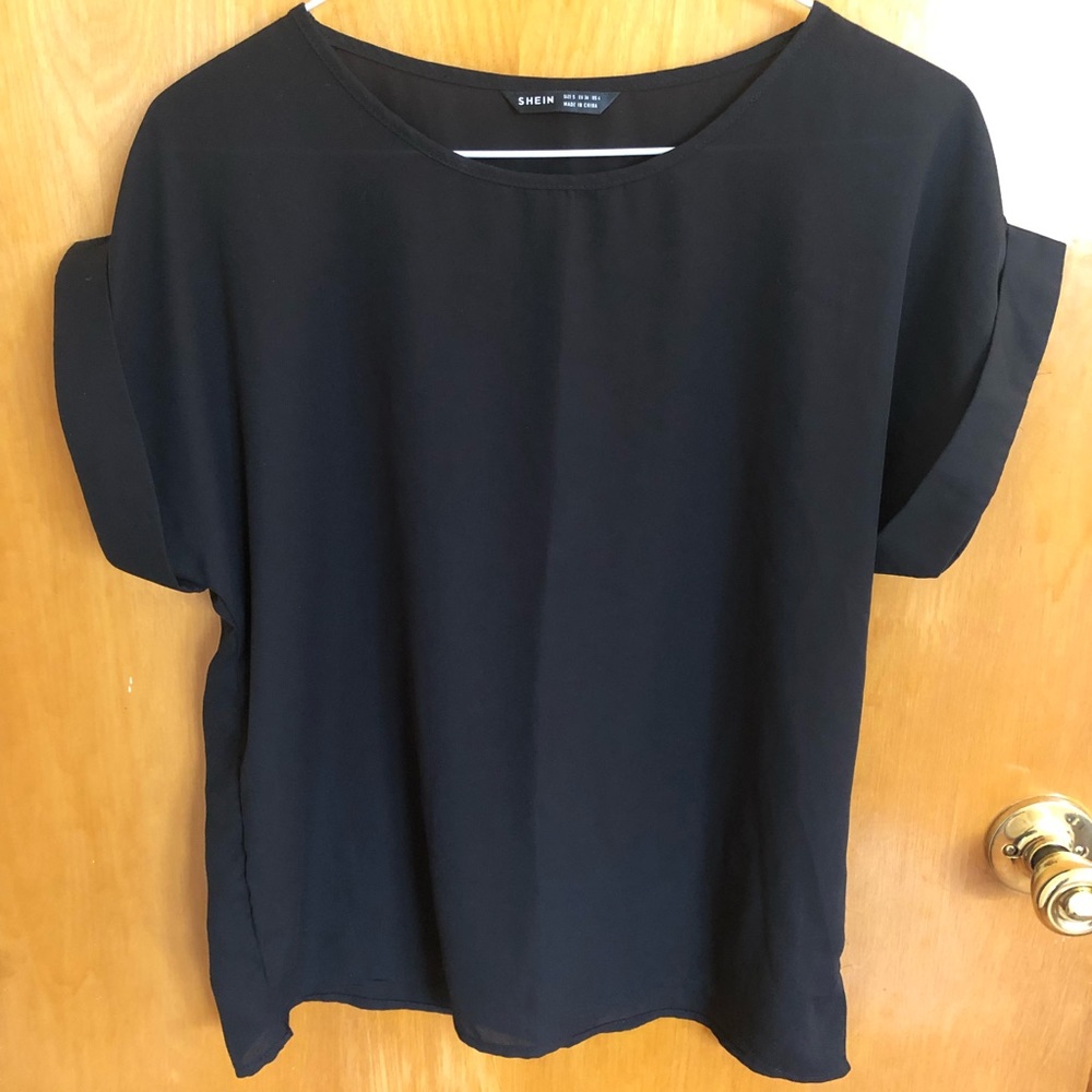 Black Short Sleeve Top - Size Small